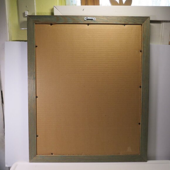 Mary Engelbreit "Just Living" Warm Gray Wood Frame w Glass Garden Theme - Picture 10 of 11